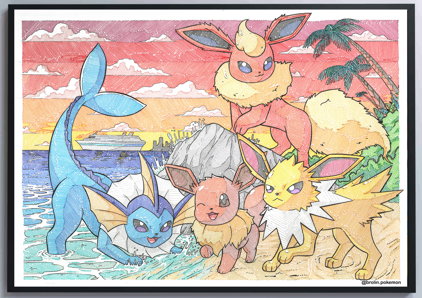 Eevee in Kanto Print - A3 Size