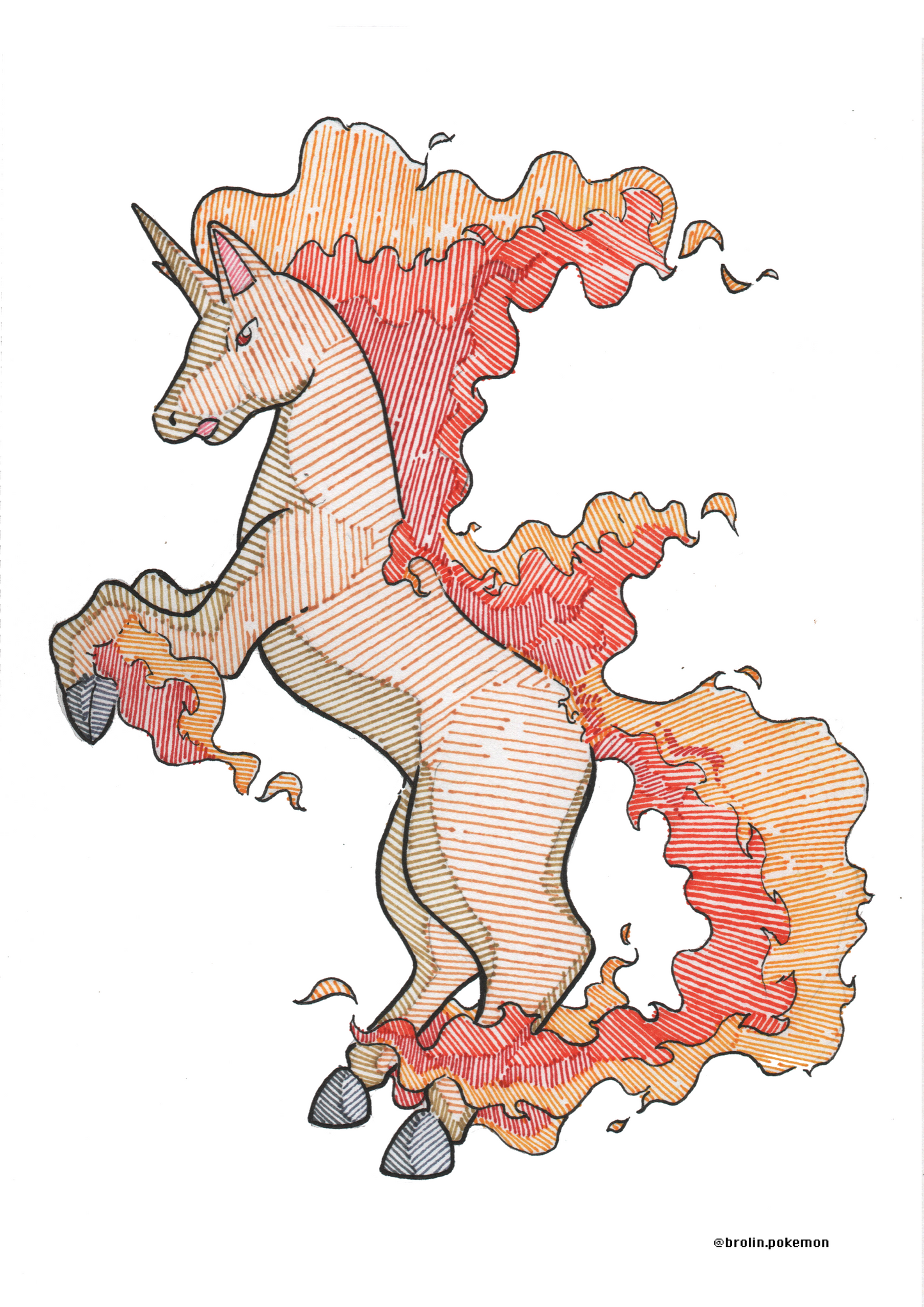 Rapidash & Ponyta Prints - A4 Size